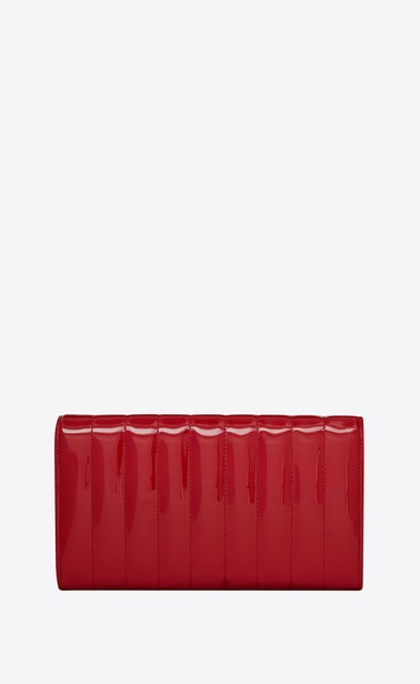 Vicky large flap wallet in matelassé patent leather